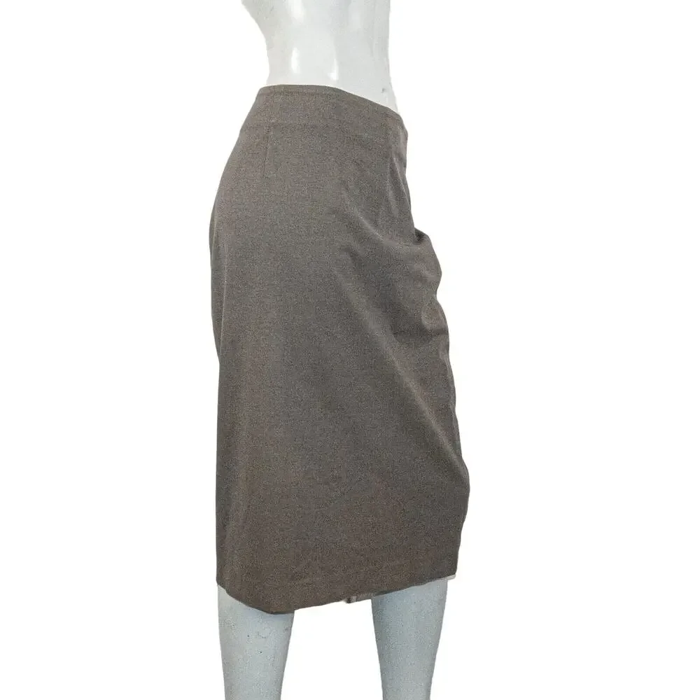 YOHJI YAMAMOTO Pencil Skirt tan gray cotton made in Italy size 48 32 - Picture 6 of 12
